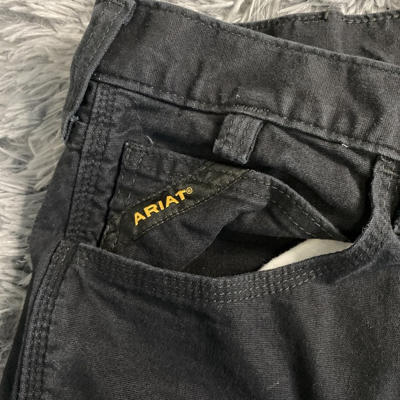 Ariat Rebar M7 Canvas Mens 42/36 Slim Straight Leg Black Work Pockets Denim Pant - Picture 8 of 9